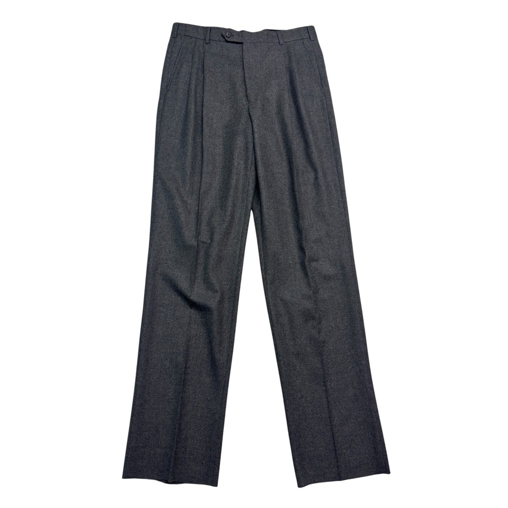 NEW Brooks Brothers 36R Charcoal Gray Flannel Wool Pants Trousers Italy Pleated